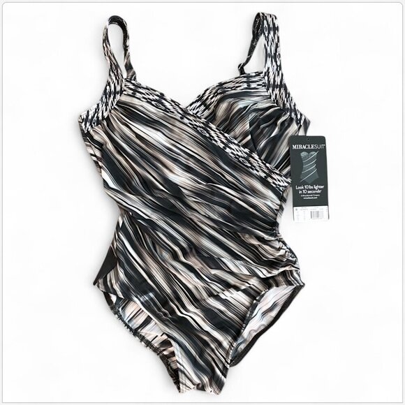 Miraclesuit Sanibel Warp Speed Underwire Wrap One Piece Swimsuit NWT New 12 - Picture 4 of 8